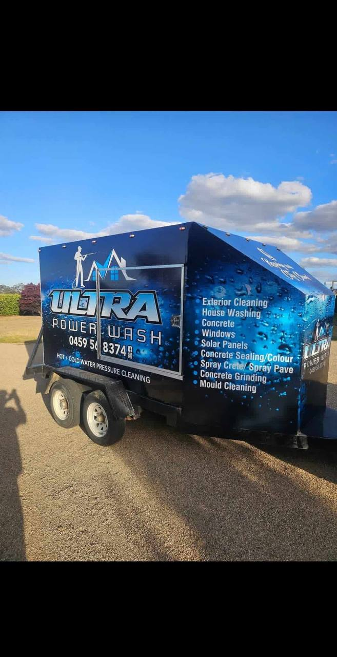 Ultra Power Wash branded hot and cold water pressure cleaning trailer