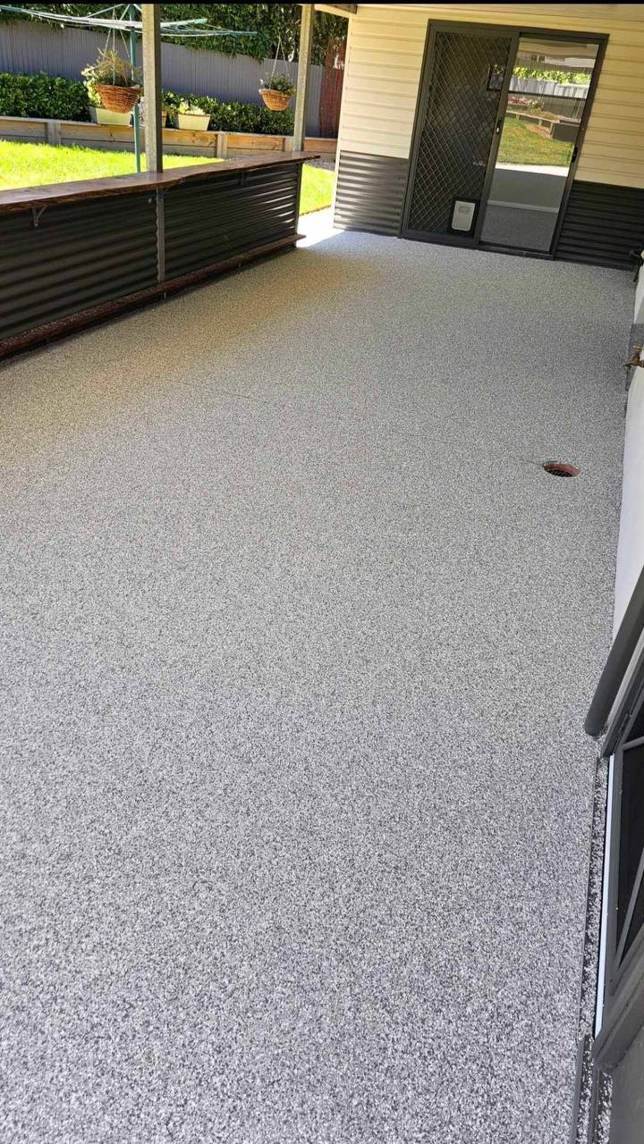 Finished epoxy floor surface